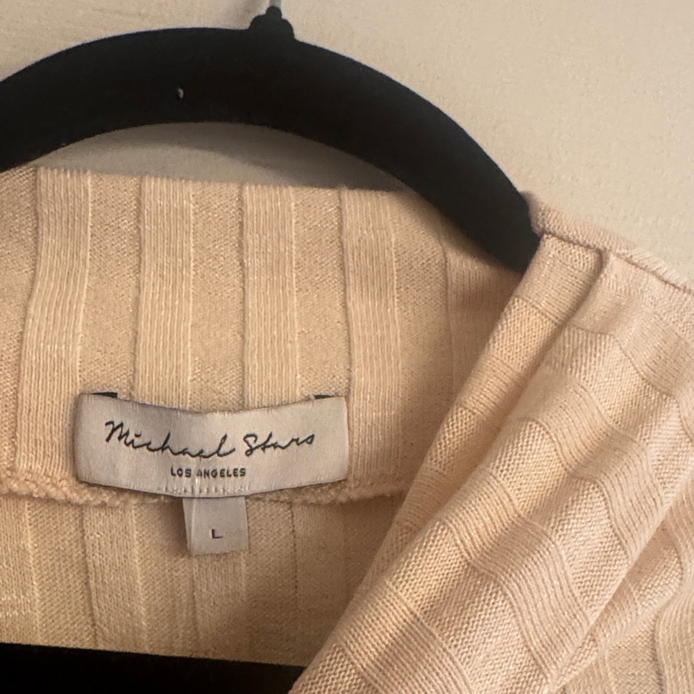 Michael Stars Beige Ribbed Knit Top - Picture 2 of 6